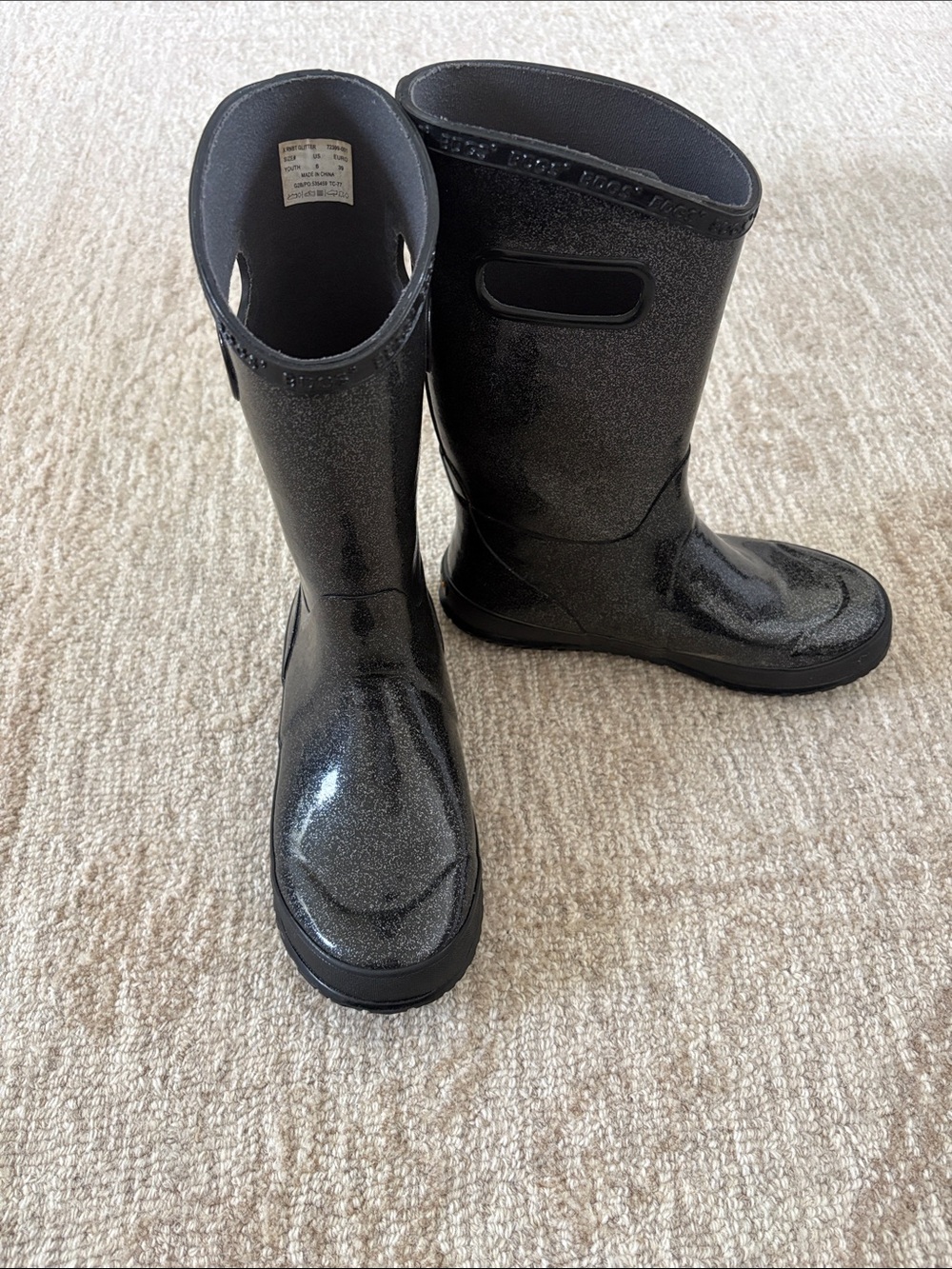 Bogs Glitter Rain Boot, Youth 6